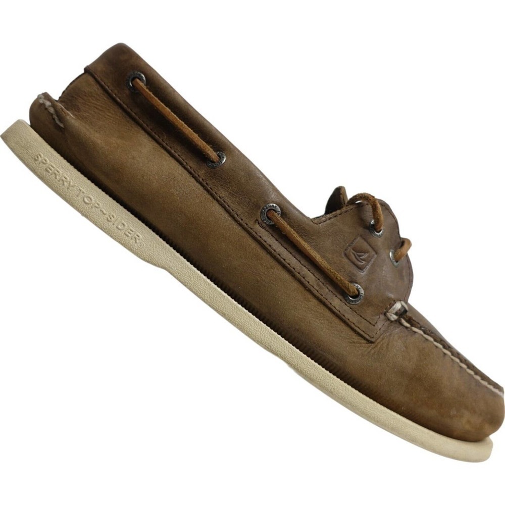 SPERRY Men Boat Shoes A/O 2-Eye Brown Size 13 M Leather 1378207 Top-Sider